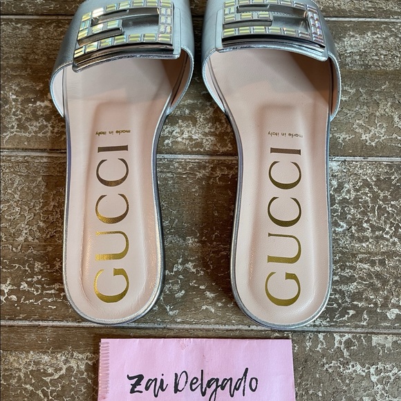 ♥️SOLD♥️ Gucci Crystal Square Sandals - Picture 5 of 11